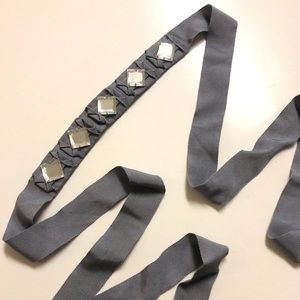 J.Crew gray crystal-studded sash